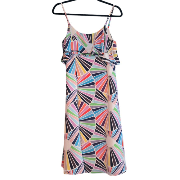 Trina Turk Haute Havana Isabel Silk Scoop Neck Dress Size 8 - Picture 5 of 8